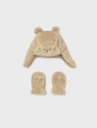 Mayoral Σετ Σκουφάκι με Γάντια Γούνινο Μπεζ