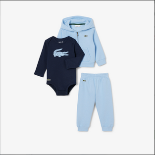 Lacoste βρεφικό fleece σετ γαλάζιο