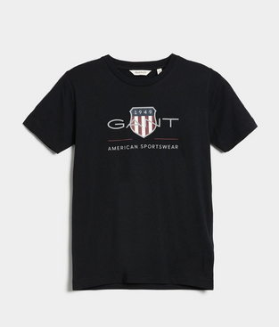 Gant T-Shirt Archive Shield Για Έφηβους μαύρο