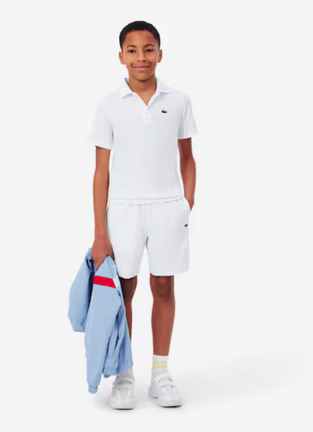 Lacoste Αθλητικό Σορτς Colorblock Diamond Taffeta λευκό