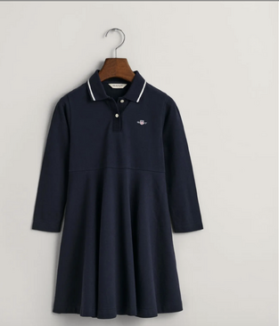 Gant Παιδικό Φόρεμα Πόλο Πικέ μπλε