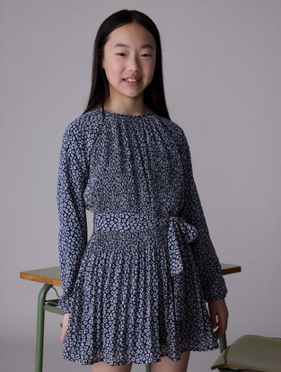 Mayoral Φόρεμα Μακρυμάνικο  με λουλούδια Μπλέ 